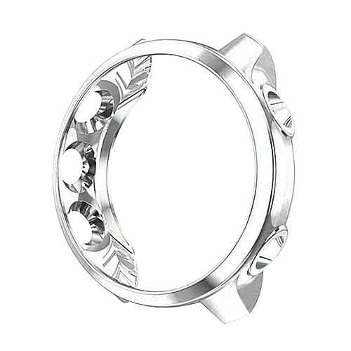 Operitacx Galvani sierte Schutzhülle Stoßstangenabdeckung sehen Schutzrahmen ansehen Uhrenschutzhülle bumperkleef smart Watch smartuhr gehäuse schützende Rahmenabdeckung Uhrendeckel Silver von Operitacx