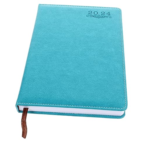 Operitacx Kalenderbuch notizbuch schreibutensilien work planner notebooke übungsheft Zeitplaner Terminkalender 2024 Jahresplan Notizblock Büro Planen Sie Notizbücher Planungsbuch Papier Blue von Operitacx