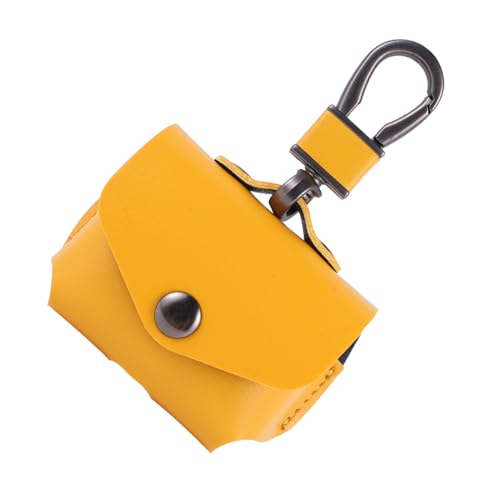 Operitacx Kopfhörer Fall kopfhörertasche Lederetui für drahtlose Kopfhörer Beutel Tragetasche für kopfhörer Headset bleigießen Kofferdeckel mit Schlüsselanhänger Schutzhülle aus Leder Yellow von Operitacx