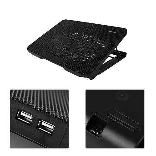 Operitacx Laptop mit Lüftern Kühlmatte für Notebooks Energiesparendes Design Schwarz für Effiziente Wärmeableitung von Operitacx