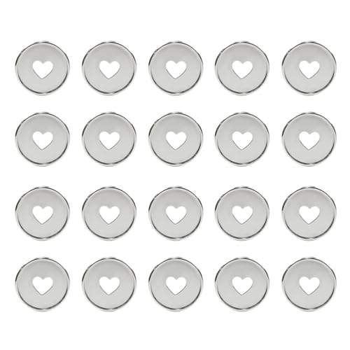 Operitacx Lose Leaf Binder Discs 20Pcs Colorful Heart Binder Rings Expansion Discs Loose Leaf Ring Round Binding Disc Buckle Hoop for DIY Notebooks Planers Silver von Operitacx