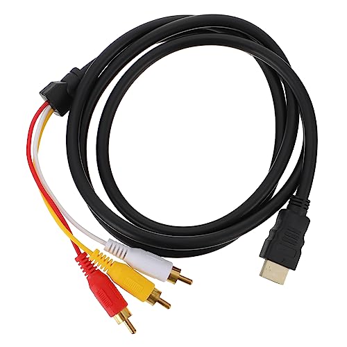Operitacx Multimediakabel Video adapter cable Multimedia signal transmission cord Videokabel Video-Adapterkabel digital stoßverbinder elektronisches Zubehör Patchkabel abs vergoldet Black von Operitacx
