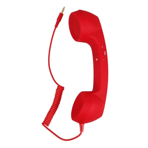 Operitacx Retro -Mikrofon Festnetz -Telefon -Requisite Retro-Festnetztelefon Retro -Telefone Festnetz Handy Hörer universeller Telefonhörer Festnetztelefone für Zuhause Retro Abs rot von Operitacx
