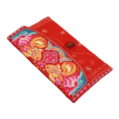 Operitacx Roter Umschlag Frühlingsfest Geldpaket Kreatives Rotes Paket Geldumschlag Glücksgeldpaket Neujahrs Wrap Tasche Karte Rotes Paket Neujahrsbedarf Twill Satin von Operitacx