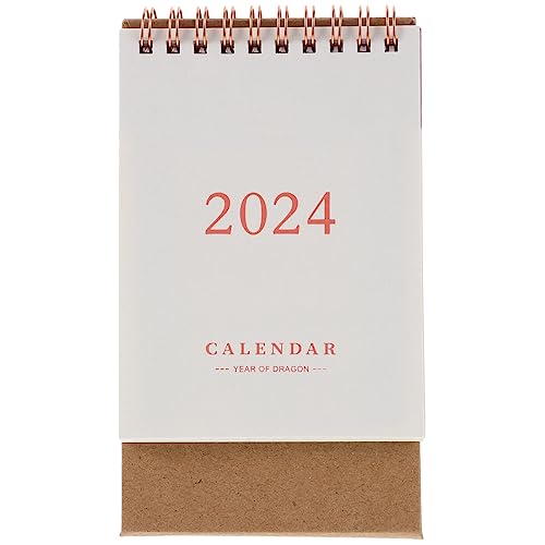 Operitacx Tischkalender 2024, Stehend Umklappbarer Kalender 2024 Tischkalender Mit Drahtbindung Tagesplaner, Schreibtischkalender 2024 Für Das Heimbüro Rosa von Operitacx