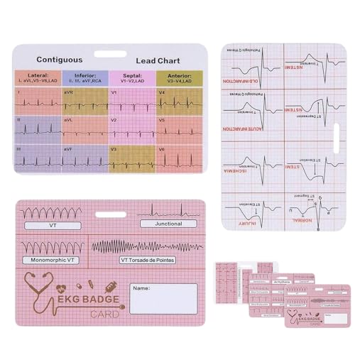 EKG-Karte – Klinische Studienhilfe, Pflege Referenz, EKG-Leitfaden | 3x Tascheninterpretationskarte für kardiologische Studien, Laborwerte, klinische Essentials für RN, Notaufnahme, Intensivstation EKG-Karte – Klinische Studienhilfe, Pflege Referenz, EKG-Leitfaden | 3x Tascheninterpretationskarte für kardiologische Studien, Laborwerte, klinische Essentials für RN, Notaufnahme, Intensivstation von Opilroyn