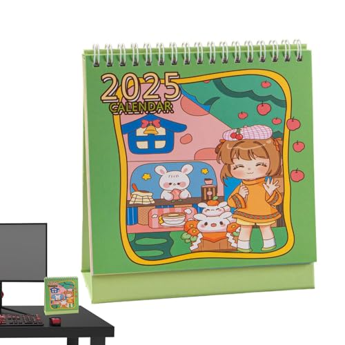 Kleiner Tischkalender | Zeitmanagement-Wochenplaner | 2025 Tagesplaner, Monatsplaner, Tischplaner, niedlicher einfacher Cartoon-Kalender für Heimbüros von Opilroyn