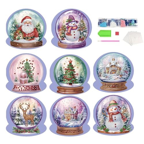 Kristallkugel-Weihnachtskarten – künstlerisches Urlaubsgrußkarten-Set, festliches Kunstdesign | 8 x Kristall-Weihnachtskartenherstellungs-Kits, saisonale Kartensammlung, Grußfest-Postkarten für Kristallkugel-Weihnachtskarten – künstlerisches Urlaubsgrußkarten-Set, festliches Kunstdesign | 8 x Kristall-Weihnachtskartenherstellungs-Kits, saisonale Kartensammlung, Grußfest-Postkarten für von Opilroyn