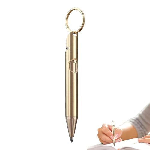 Opilroyn Click-Stifte – Tragbarer Signaturstift, Business-Signature-Stift, Schlüsselanhänger, tragbarer Taschen-Messing-Kugelschreiber für Studenten, Profis von Opilroyn