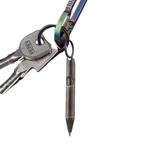 Opilroyn Druckkugelschreiber | Business Click Pen | Business Signature Pen Schlüsselanhänger, tragbarer Taschen-Messing-Kugelschreiber für Studenten, Profis von Opilroyn