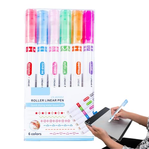 Opilroyn Farbige Kurvenstifte, mehrere Farben, Zeichenstift, Scrapbook-Zubehör, multifunktionale Randdesign-Stifte zum Schreiben, Journaling, Notizen, Zeichnen Opilroyn Farbige Kurvenstifte, mehrere Farben, Zeichenstift, Scrapbook-Zubehör, multifunktionale Randdesign-Stifte zum Schreiben, Journaling, Notizen, Zeichnen von Opilroyn