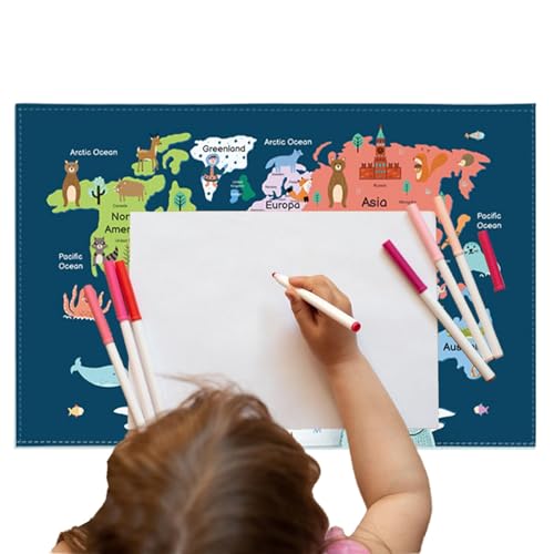 Schreibtisch-Mauspad – bunte -Dinosaurier-Weltkarten-Motiv-Schreibtischunterlage | wasserdichte Schreibtisch-Dekoration für Kinder, Schulzubehör, wasserabweisende Schreibtisch-Mauspads für Schreibtisch-Mauspad – bunte -Dinosaurier-Weltkarten-Motiv-Schreibtischunterlage | wasserdichte Schreibtisch-Dekoration für Kinder, Schulzubehör, wasserabweisende Schreibtisch-Mauspads für von Opilroyn