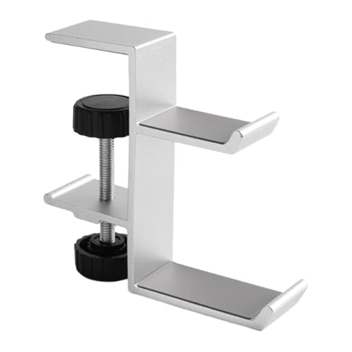 Schreibtischhaken für Kopfhörer, seitliche Kopfhörerhalterung mit Clip, -Kopfhalterung aus Metall, Kopfhörerhaken, ohne Perforation, Kopfhörerhakenhalterung von Opilroyn