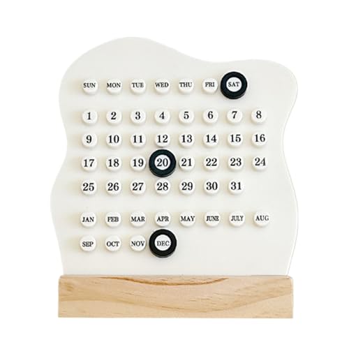 Schreibtischkalender - Handgemachter Ringkalender, wiederverwendbare Datumsanzeige, niedliche Schreibtischdekoration | Ästhetische Schreibtischaccessoires für Zuhause, Büros, Klassenzimmer von Opilroyn