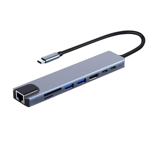 USB C Port Hub, USB C Ethernet Multiport Adapter, 8 in 1 USB 3.0 Hub 5Gbps Hochgeschwindigkeitsübertragung 4K USB C Hub Multiport Adapter für Laptop Flash Drive USB C Port Hub, USB C Ethernet Multiport Adapter, 8 in 1 USB 3.0 Hub 5Gbps Hochgeschwindigkeitsübertragung 4K USB C Hub Multiport Adapter für Laptop Flash Drive von Opilroyn
