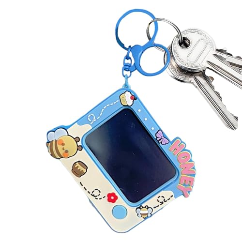 Winziges Kritzelbrett, niedliches Bienenmuster, Kritzelei-Pad, Schlüsselanhänger, Schlüsselanhänger, Clip, löschbarer Kritzelei- und Schreibblock zum Malen und Schreiben von Opilroyn