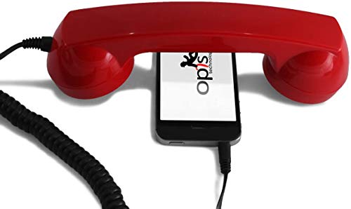 OPIS 60s Micro Hear: Retro Telefonhörer für die Benutzung mit Mobiltelefon und Hörgerät (rot) von Opis Technology