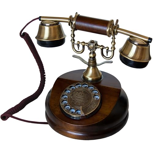 Opis 1921 Cable Modell A: Retro Telefon aus Holz wie ein Vintage Telefon mit Wählscheibe und Schnur als Nostalgie Festnetztelefon von Opis Technology