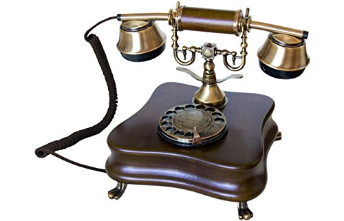 Opis 1921 Cable - Modell B - Retro Telefon/Altes Telefon mit Wählscheibe/Festnetztelefon Retro/Antike Deko/Telefon Retro/Telefon Antik/Drehscheiben Telefon aus Holz mit Metallklingel von Opis Technology