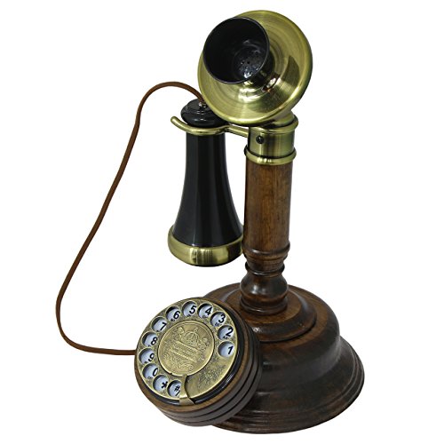 Opis 1921 Cable - Modell C - Altes Telefon mit Wählscheibe/Festnetztelefon Retro/Antike Deko/Drehscheiben aus Holz mit Metallklingel von Opis Technology