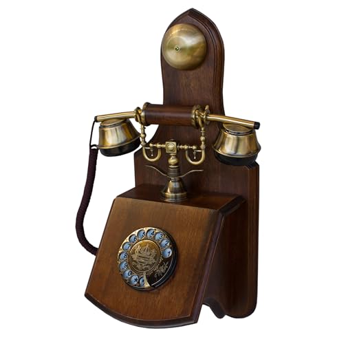 Opis 1921 Cable Modell D: Vintage Holz Wandtelefon mit Wählscheibe als Nostalgie Retro Telefon mit Schnur von Opis Technology