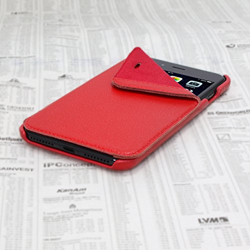 Opis Mobile 7+/8+ Garde Book: Klapphülle für iPhone 7 Plus/iPhone 8 Plus in Leder in rot/Flip Cover für iPhone 7 Plus/iPhone 8 Plus in Leder in rot von Opis Technology