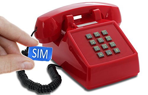 Opis PushMeFon Mobile 4G - Retro Tischhandy für 4G/5G Netze mit Voice Over LTE in Form eines achziger Jahre Tastentelefons mit echter Metallklingel (rot) von Opis Technology