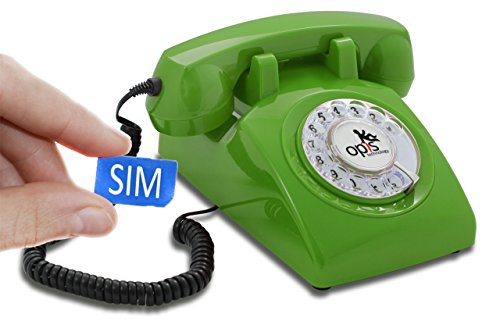 Opis Technology 60s Mobile: Das ideale GSM Tischtelefon/Seniorenhandy ohne Vertrag mit Wählscheibe und Festnetz-Feeling. Perfekt für Rentner, Sehbehinderte oder Retro Liebhaber (grün) von Opis Technology