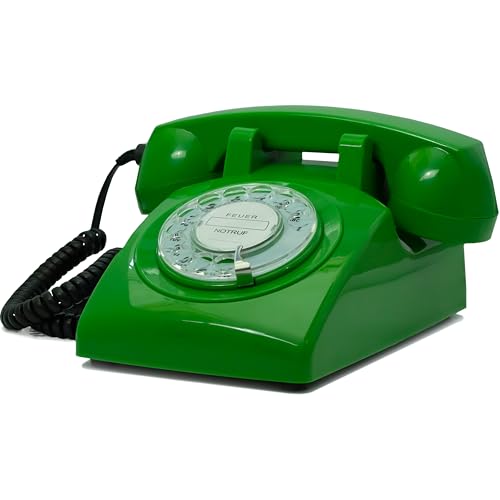 Retro Telefon Wählscheibe/Festnetztelefon Retro/Telefon mit Schnur/Telefon mit Wählscheibe/Telefon Retro/Altes Telefon mit Wählscheibe - Das Traumtelefon Opis 60s Cable in grün von Opis Technology