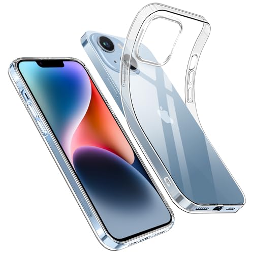 Opkiegrn Handyhülle für iPhone 13/14 Hülle, [Schutz in Militärqualität] Dünne Weiche TPU Silikon Klare Stoßfest Schutzhülle Case Kompatibel mit iPhone 13 und iPhone 14 - Transparent von Opkiegrn