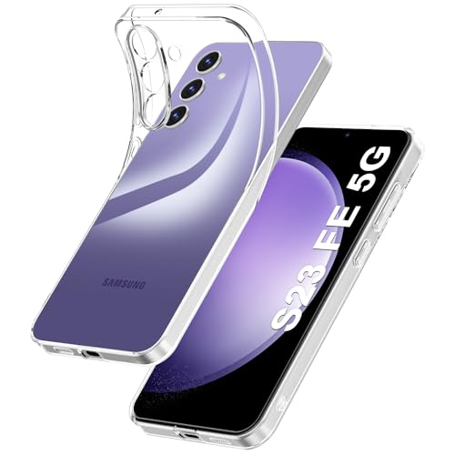 Opkiegrn Klar Handyhülle Kompatibel mit Samsung Galaxy S23 FE 5G Hülle mit Kameraschutz, Ultra Dünne Weiche TPU Silikon Klare Stoßfest Case Transparente Schutzhülle für Samsung S23 FE - Klar von Opkiegrn