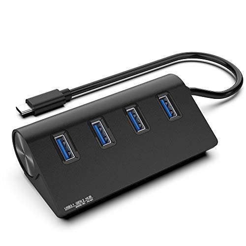 Eletrand USB-C USB 3.1 Gen 2 Hub, 10 Gbit/s SuperSpeed Tragbarer USB C Hub Adapter, 4 USB Ports Typ C Hub Adapter für MacBook, Surface Pro und mehr Laptop, kompatibel mit Windows/ Mac/ Linux von Opluz