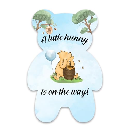 Opomzk Winnie Puuh Einladungskarten für Babyparty – A Little Hunny Is on the Way Pooh Bear Babyparty Party Bär geformte Einladungskarten 20 Stück von Opomzk