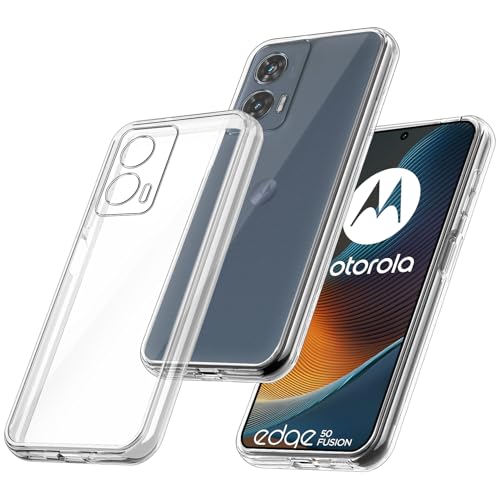 Oprimio Kristallklar Hülle für Motorola Moto Edge 50 Fusion [Silikon Hülle] [%100 Durchsichtig] [Deutsche Material] Ultra Dünne Klar Handyhülle für Motorola Edge 50 Fusion von Oprimio