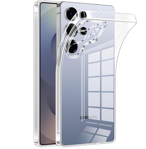 Oprimio Kristallklar Hülle für Samsung S25 Ultra [Silikon Hülle] [%100 Durchsichtig] [Deutsche Material] [Ultra Dünn] Klar Handyhülle für Samsung Galaxy S25 Ultra von Oprimio