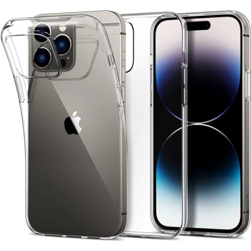 Oprimio Kristallklar Hülle für iPhone 14 Pro Max [Silikon Hülle] [%100 Durchsichtig] [Deutsche Material] [Ultra Dünn] Klar Handyhülle für Apple iPhone 14 Pro Max von Oprimio