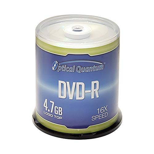 Optical Quantum DVD-R 4,7 GB 16x Logo Top Media Disc - 100 Stück Cake Box (FFP) OQDMR16LT-BX, 100 Stück von Optical Quantum