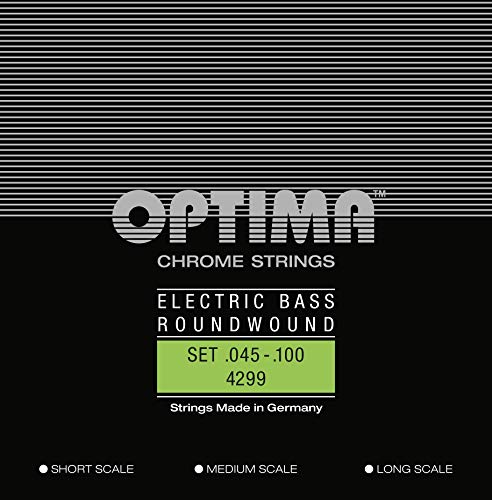 Optima E-Bass Saiten Chrome Strings Round Wound Long Scale Satz 4-string reg-light 4299L von Optima