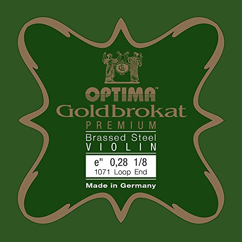 Optima Violin-Saiten Goldbrokat Premium vermessingt 1/8 E 0,28 S x-hart von Optima
