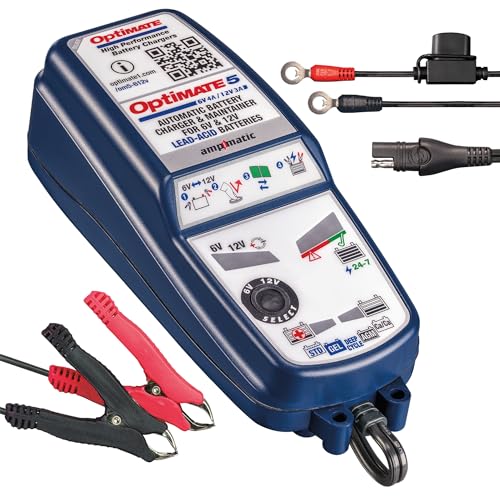 TECMATE Optimate 5 Select, TM320, 8-stufiges gekapseltes batterieschonendes 6V 4A / 12V 3A Lade- & Wartungsgerät, blau TECMATE Optimate 5 Select, TM320, 8-stufiges gekapseltes batterieschonendes 6V 4A / 12V 3A Lade- & Wartungsgerät, blau von Optimate