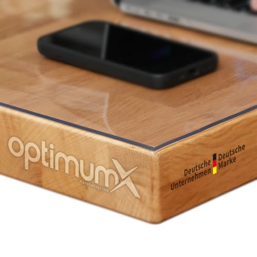 OptimumX Tischfolie Transparent Nach Maß | Glasklar Durchsichtige Tischdecke | Tischschutz | Abwaschbar | Schreibtischunterlage (80x145) von OptimumX Haushaltsgeräte