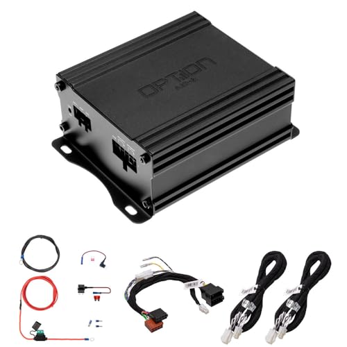 OPTION AIR-2 Verstärker inkl. ISO-Kit - Mini Verstärker mit Plug & Play-Installation für alle Fahrzeuge mit ISO-Anschluss von Option