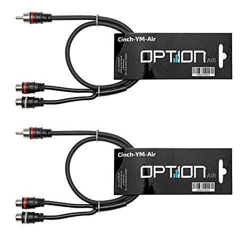 OPTION Air YM-Y Cinchkabel – Premium Y Cinchkabel mit 2X Stecker auf 1x Buchse– Perfekt geeignet für Verstärker, Stereo Anlagen, HiFi Anlagen, TV und weitere Geräte von Option