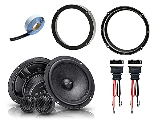 Option Lautsprecher System Frontsystem kompatibel mit VW Polo 9N3-16,5cm Lautsprecher 2-Wege Komponenten-Lautsprecher-System - 70 Watt RMS - 3 Ohm - 94dB von Option