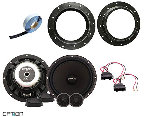 OPTION165 kompatibel mit Skoda Octavia II 1Z (2004-2013) - 100% Plug & Play 2-Wege Komponenten Lautsprecher-System, 70 WRMS, 3 Ohm, 94dB extrem hoher Wirkungsgrad - inkl. Lautsprecher-Adapter von Option