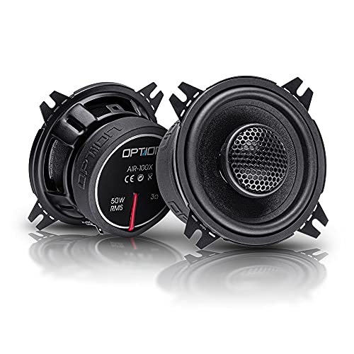 Option AIR 100x - 10cm 2-Wege Koaxial Lautsprecher-System - 25mm Hochtöner mit Gewebekalotte - 70 Watt RMS, 3 Ohm von Option