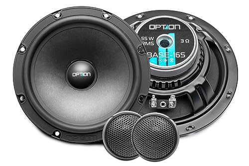 Option BASE-165-2-Wege 16,5cm Komponenten Lautsprecher-System - 3 Ohm, 88dB, 55 Watt RMS - 1 Paar Auto Lautsprecher von Option