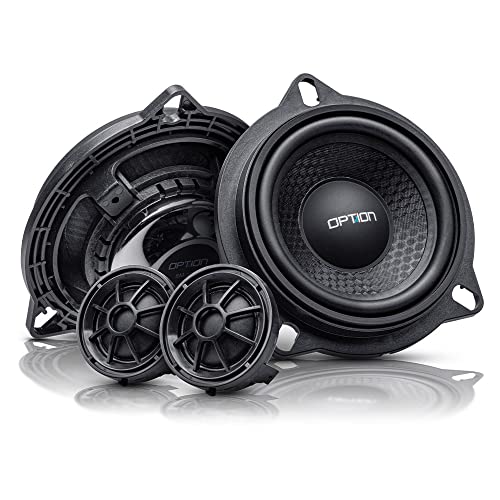 Option BM-100 kompatibel mit BMW Fahrzeugen - 10cm Komponenten Lautsprecher passend für BMW - 50 Watt RMS, 4 Ohm, 90 dB (Plug & Play) von Option