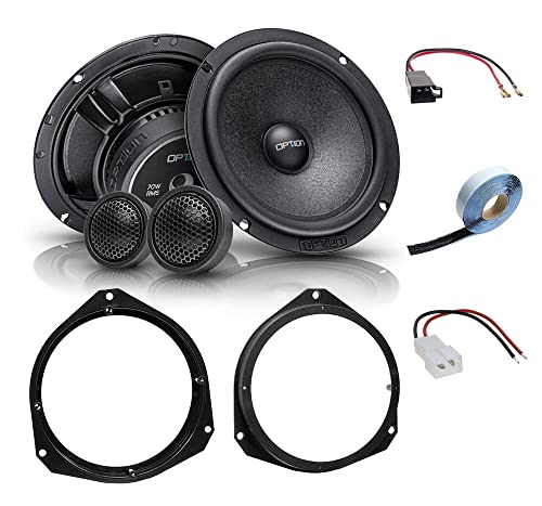 Option Lautsprecher System Frontsystem kompatibel mit FIAT 500 Plug & Play - 16,5cm 2-Wege Komponenten-Lautsprecher - 70 Watt RMS - 3 Ohm - 94dB von Option