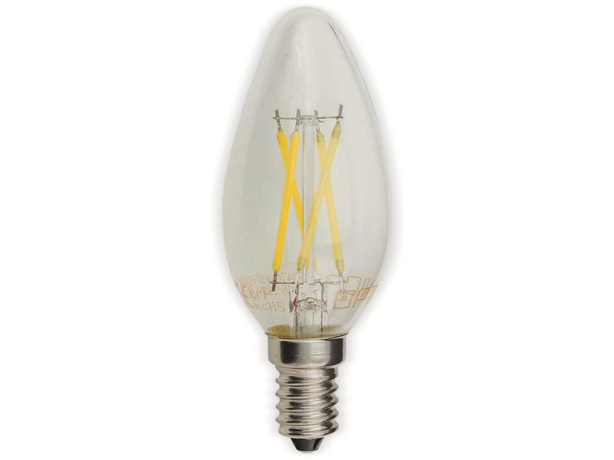 OPTONICA LED-Lampe 1470 Fil, E14, C35, EEK F, 4 W, 400 lm, 6000 K von Optonica